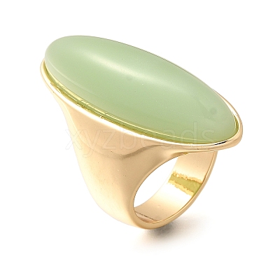 Resin Horse Eye Finger Rings RJEW-R006-01G-04-1