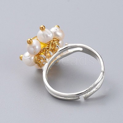 Adjustable Natural Citrine Finger Rings RJEW-JR00291-05-1
