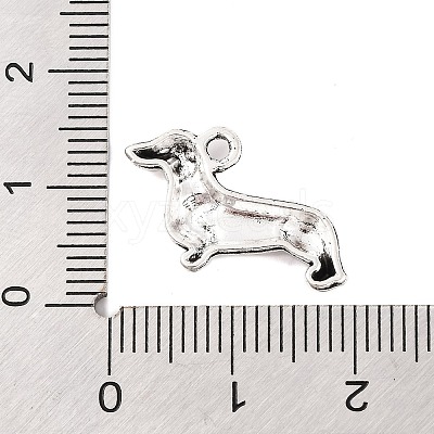 Tibetan Style Zinc Alloy Puppy Pendants TIBEP-R334-013AS-RS-1