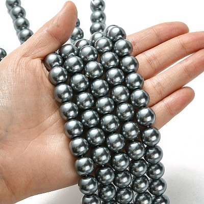 Eco-Friendly Glass Pearl Beads Strands HY-A008-12mm-RB077-1