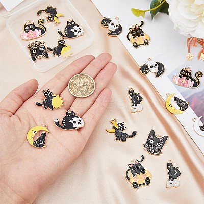 20Pcs 10 Style Alloy Enamel Pendants ENAM-DC0001-68-1
