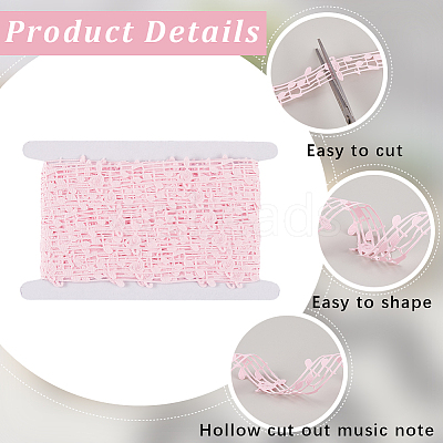 20 Yards Polyester Musical Note Lace Trim Ribbon OCOR-GF0004-44D-1