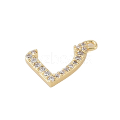 Rack Plating Brass Micro Pave Clear Cubic Zirconia Pendants KK-A224-03K-G-1