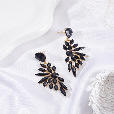 1 Pair Resin Wing Dangle Stud Earrings EJEW-LP0001-23C-1