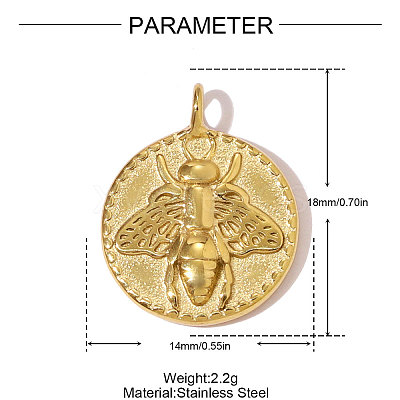 304 Stainless Steel Pendants STAS-OY007-91G-1