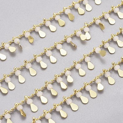 3.28 Feet Handmade Glass Beaded Chains X-CHC-E020-01C-1