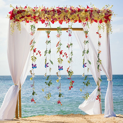 6Pcs Silk Cloth Artificial Floating Flower Curtain for Home Wedding Decor AJEW-UN0003-06-1