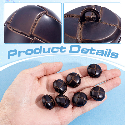 12Pcs Cowhide Shank Buttons BUTT-ME0001-41B-1