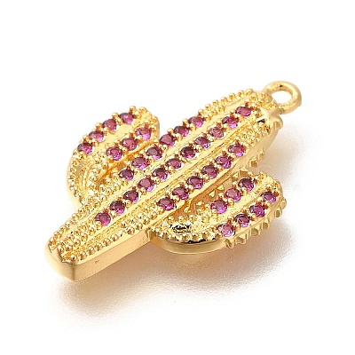 Brass Micro Pave Cubic Zirconia Pendants KK-M295-18G-02-1