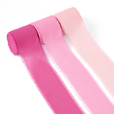 3 Rolls Polyester Raw Edges Ribbons SRIB-TAC0002-26A-1