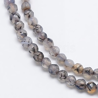 Natural Agate Round Beads Strand G-L084-4mm-01-1