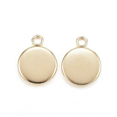 Ion Plating(IP) 304 Stainless Steel Pendant Cabochon Settings LS-STAS-G127-13-8mm-G-1