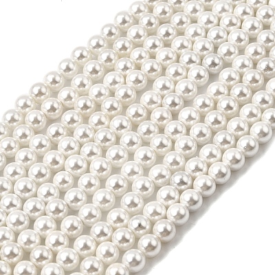 Electroplated Shell Pearl Beads Strands BSHE-K017-6mm-1