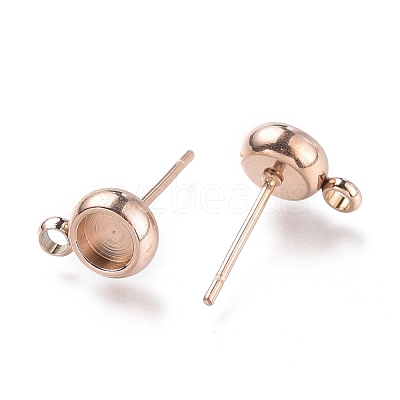 Ion Plating(IP) 304 Stainless Steel Stud Earring Settings STAS-I161-01A-RG-1