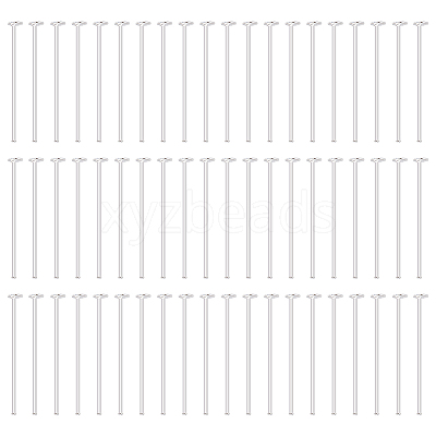 60Pcs 925 Sterling Silver Flat Head Pins STER-BC0002-17B-1