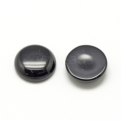 Synthetic Black Stone Cabochons G-R416-8mm-46-1-1