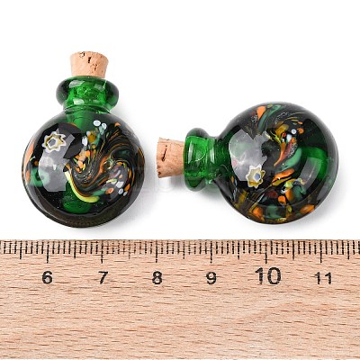 Handmade Lampwork Perfume Bottle Pendants LAMP-H072-01-1