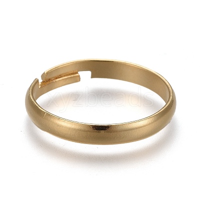 Adjustable 201 Stainless Steel Plain Band Rings STAS-P249-25B-G-1