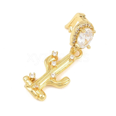 Brass Micro Pave Clear Cubic Zirconia Pendants KK-Z151-12G-02-1