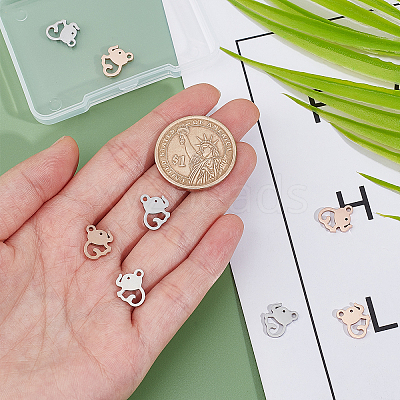 8Pcs 2 Colors 304 Stainless Steel Charms STAS-UN0028-65-1