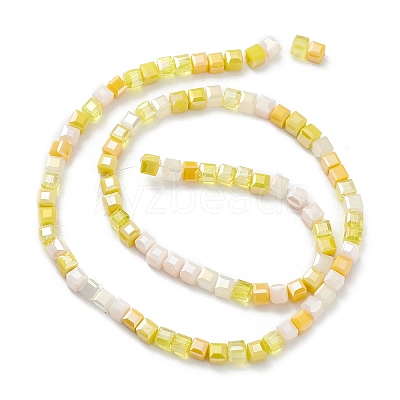 Gradient Color Electroplate Glass Bead Strands X-GLAA-E042-05C-1