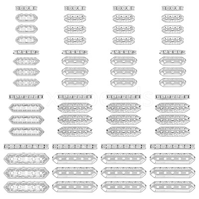 120Pcs 4 Styles Alloy Crystal Rhinestone Spacer Bars FIND-ME0004-07S-1