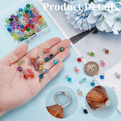 100Pcs 20 Colors Acrylic Pendants PALLOY-PH01746-1
