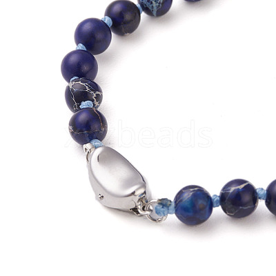 Natural Regalite/Imperial Jasper/Sea Sediment Jasper Beaded Necklaces BJEW-L171-02A-1