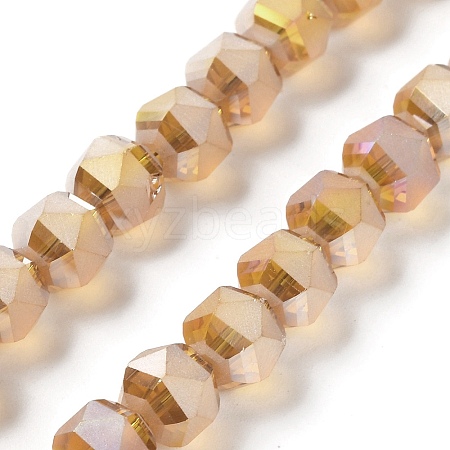 Electroplate Transparent Glass Beads Strands EGLA-I018-AB05-1