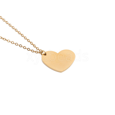 Stainless Steel Heart Pendant with Mirror Polished Surface and Engravable Design ST0415190-1