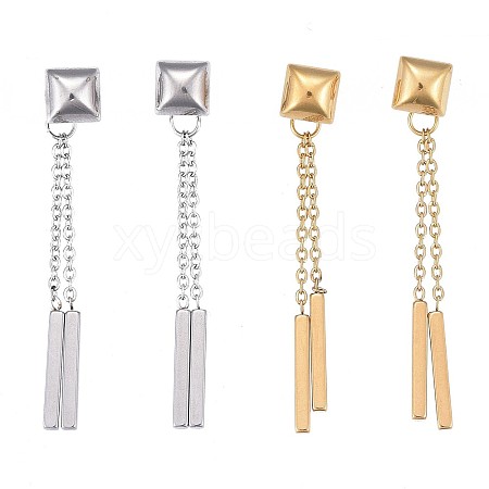 304 Stainless Steel Chain Tassel Earrings EJEW-I248-43-1