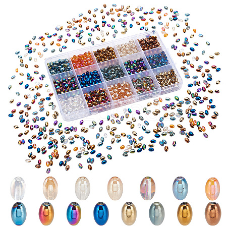   1050Pcs 15 Color Electroplate  Glass Beads EGLA-PH0001-26-1