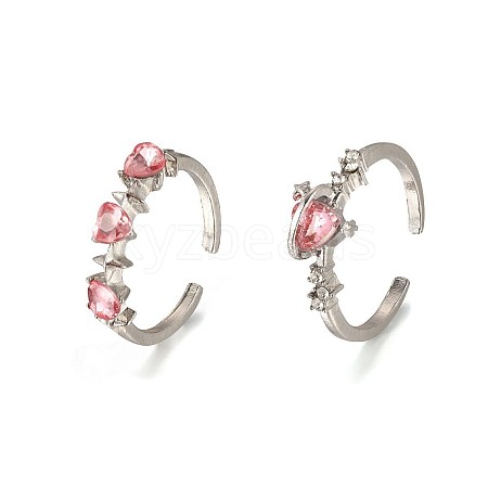 2Pcs Alloy with Rhinestone Cuff Rings FS-WGCB7EB-20-1