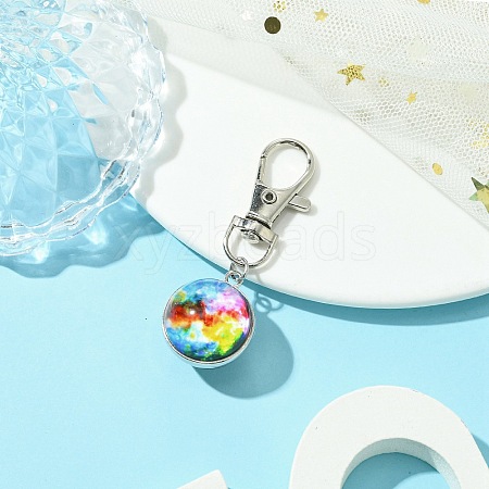 Galaxy Theme Luminous Glass Ball Pendant Decorations HJEW-JM02798-01-1