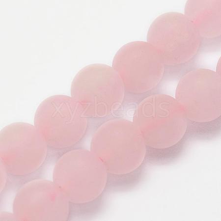 Natural Rose Quartz Beads Strands G-K194-14mm-06-1
