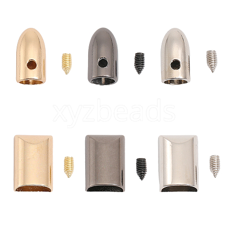 CHGCRAFT 60 Sets 6 Style Zinc Alloy Bag Zipper Tail Ends FIND-CA0007-12-1