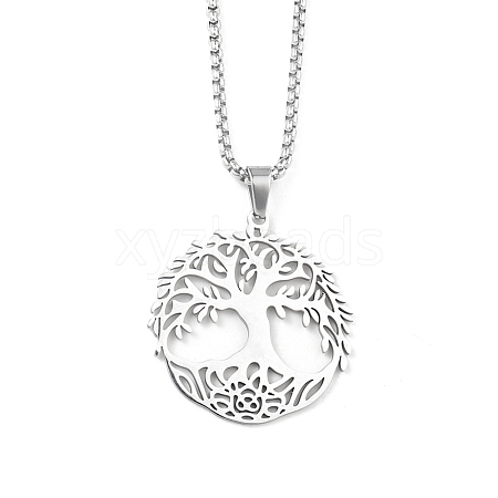 201 Stainless Steel Pendant Necklaces for Man NJEW-Q336-04C-P-1