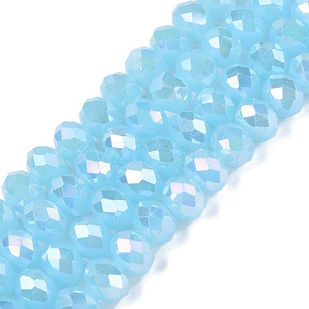 Electroplate Glass Beads Strands EGLA-A044-J8mm-B04-1