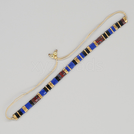 Vintage Ethnic Style Glass Tila Beaded Handmade Slider Bracelets for Women ZN9527-10-1