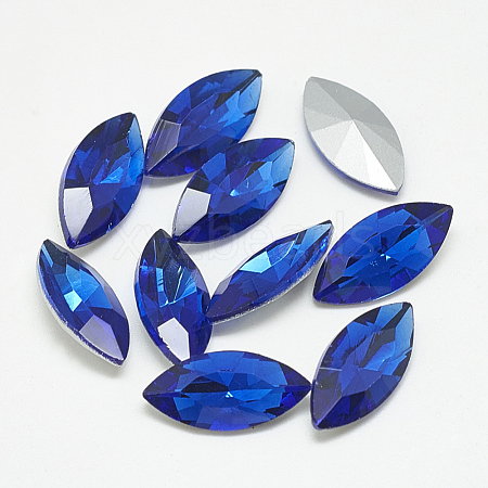 Pointed Back Glass Rhinestone Cabochons RGLA-T083-9x18mm-11-1