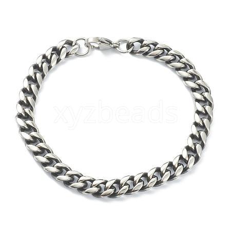 Tarnish Resistant Men's 304 Stainless Steel Cuban Link Chain Bracelets STAS-A051-04B-1