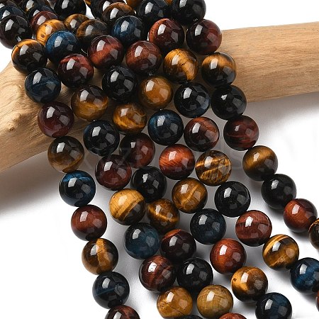 Natural Tiger Eye Beads Strands X-G-F173-14-10mm-1
