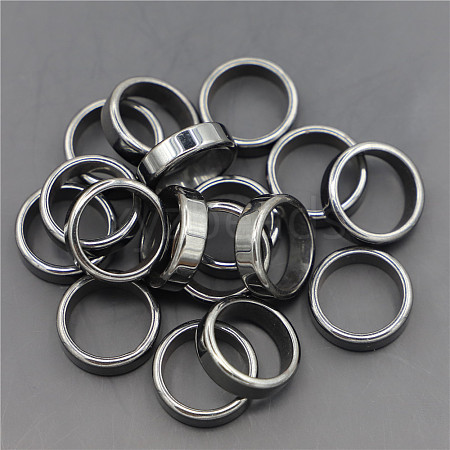 Non-Magnetic Synthetic Hematite Plain Band Ring FIND-PW0021-11G-1