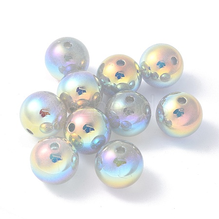 Plated ABS Plastic Beads X-OACR-B026-02C-1