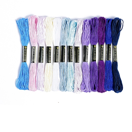 13Bundles 13 Colors Hand-woven Embroidery Cotton Threads PW-WGA0E47-02-1