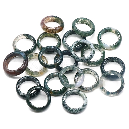 Natural Indian Agate Plain Band Rings PW-WG25917-03-1