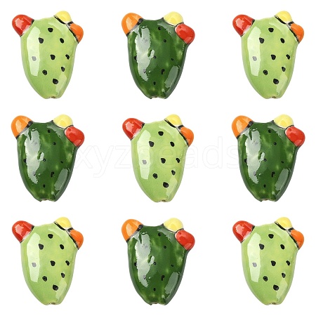 10Pcs 2 Colors Handmade Porcelain Beads PORC-CJ0001-23-1