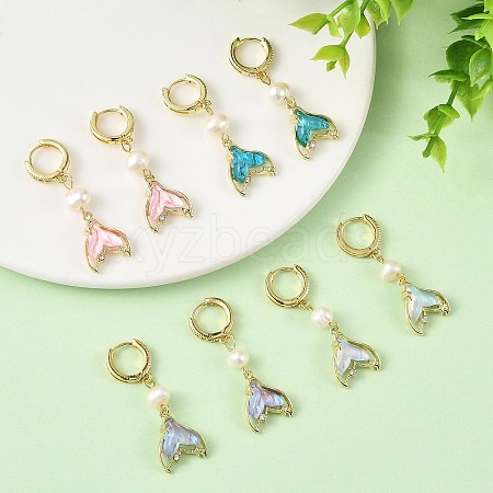 Alloy Glass Hoop Dangle Earrings EJEW-JE07300-1