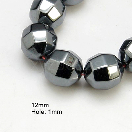 Non-Magnetic Synthetic Hematite Beads Strands G-C122-12mm-1