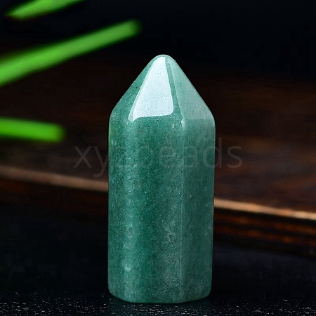 Natural Green Aventurine Point 6 Faceted Prism Healing Stone Wand PW-WGB9E84-05-1